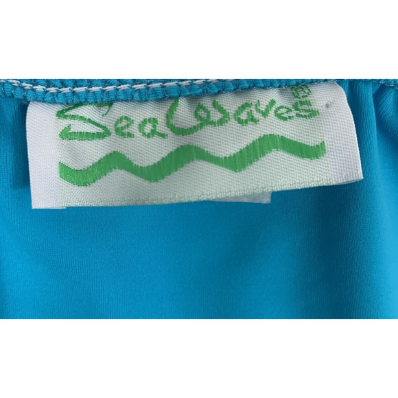 Sea‎ Waves Cover Wrap Skirt Womens Medium Turquoise Blue Swim Coverup Bottoms - Picture 4 of 10